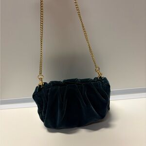 Elegant Green Velvet Chain Bag